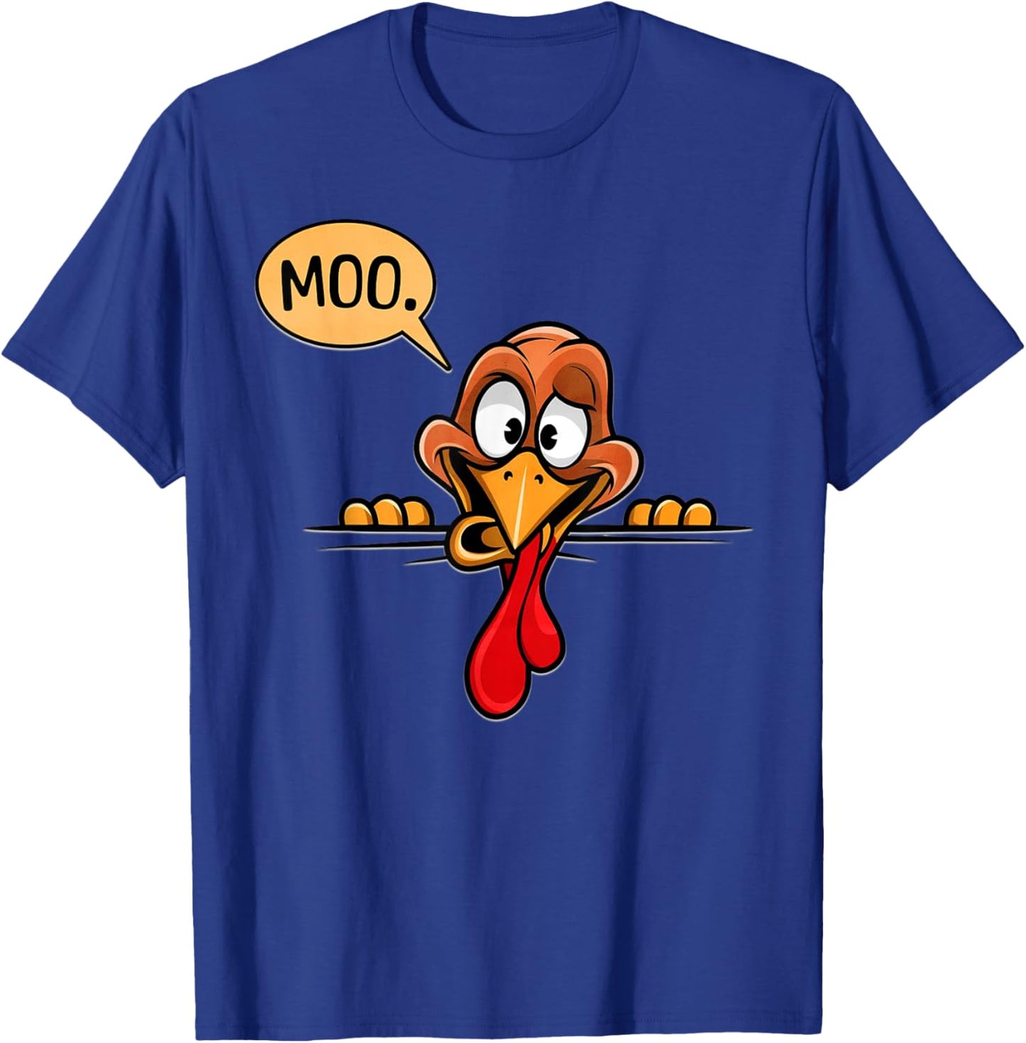 Turkey Moo Funny Thanksgiving T-Shirt - T-Shirt | Royal