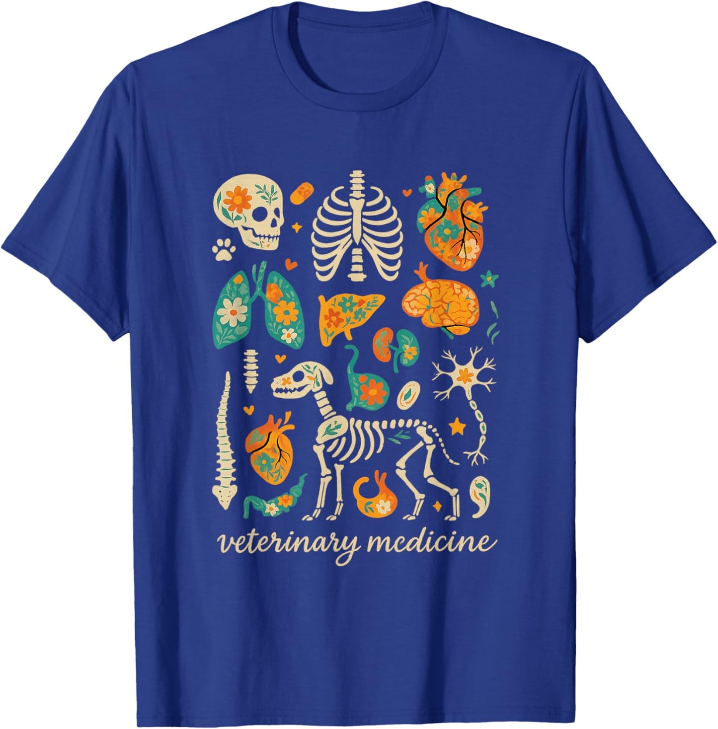 Veterinary Anatomy Animal Vet Tech Assistant T-Shirt - T-Shirt | Royal