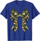Camouflage Camo Bow Girls Camo Coquette Bow Hunting Women T-Shirt - T-Shirt | Royal