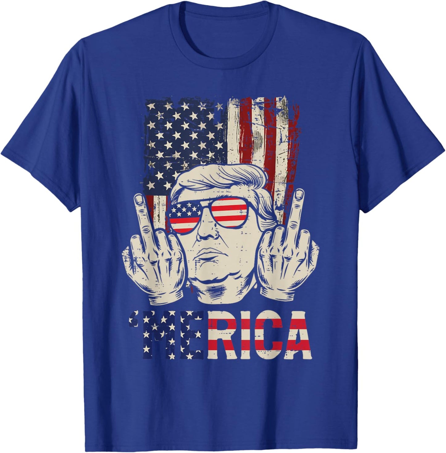 Funny 4th of July Merica US Flag Patriotic Men Women T-Shirt - T-Shirt | Royal