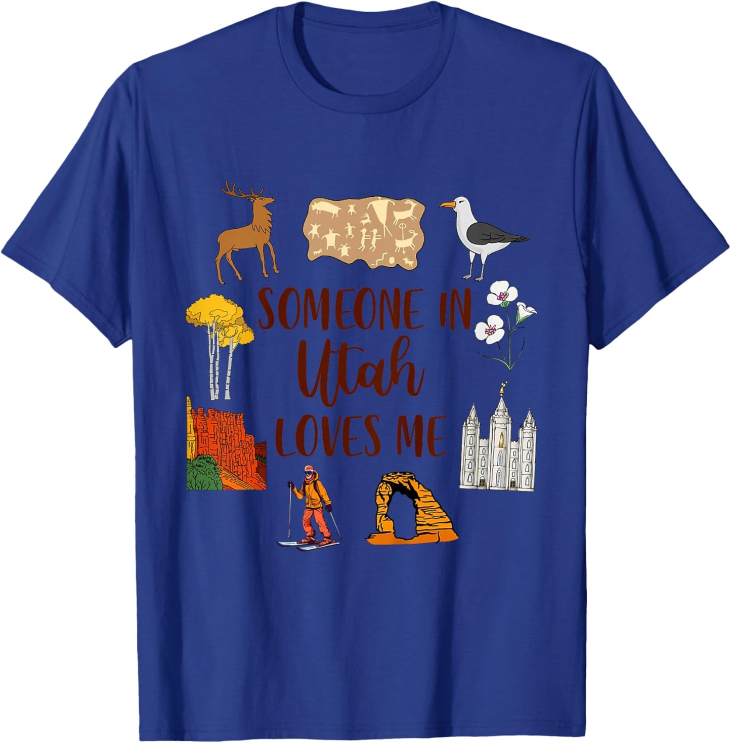 Kids Utah Baby Utah Traveling Trip Someone In Utah Loves Me T-Shirt - T-Shirt | Royal