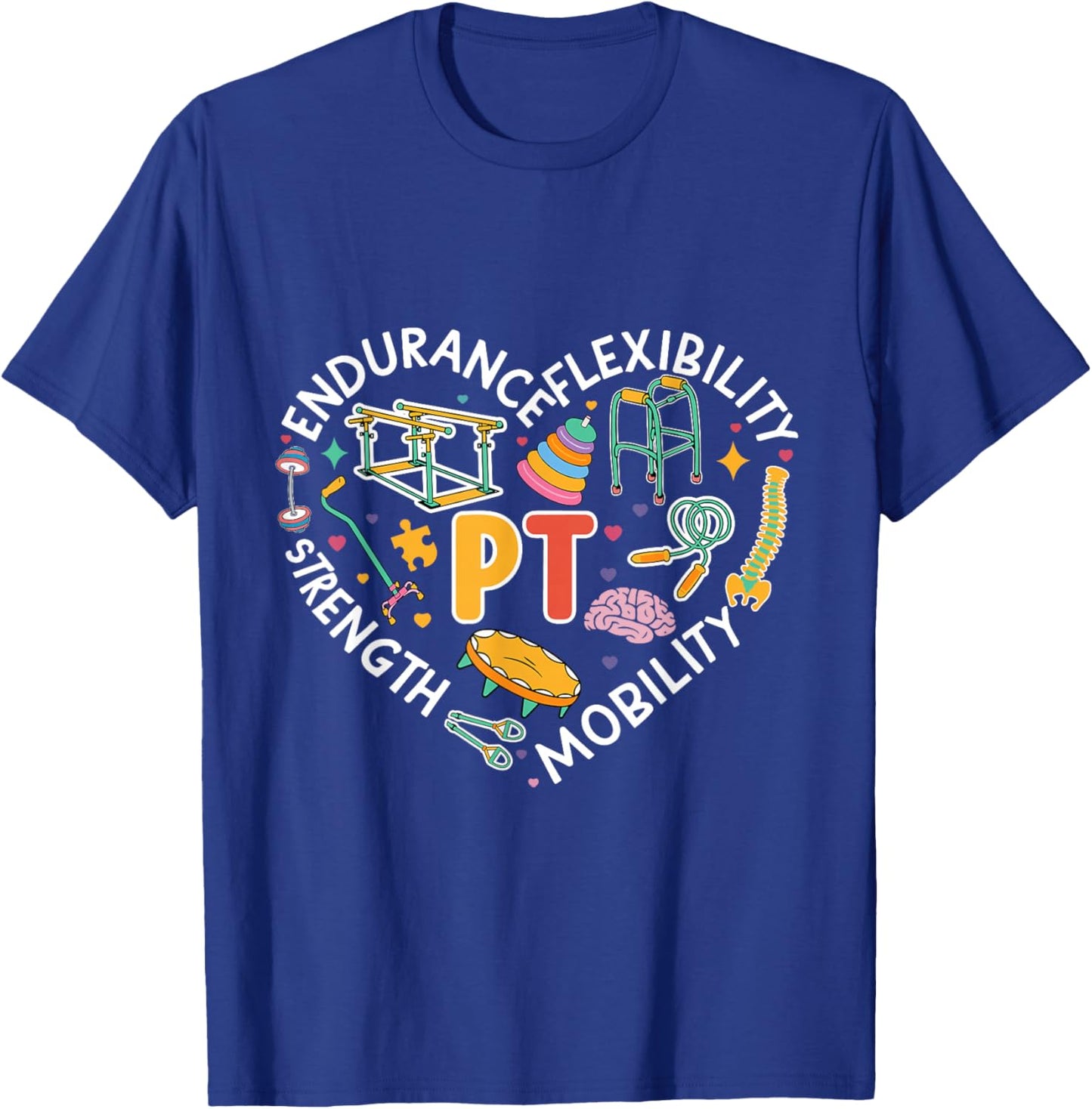 Physical Therapy Retro Groovy Physical Therapist , -Adults/Kids, Black, Small, Short Sleeve T-Shirt - T-Shirt | Royal