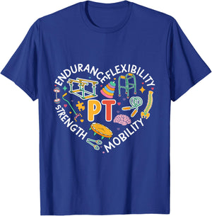 Physical Therapy Retro Groovy Physical Therapist , -Adults/Kids, Black, Small, Short Sleeve T-Shirt - T-Shirt | Royal