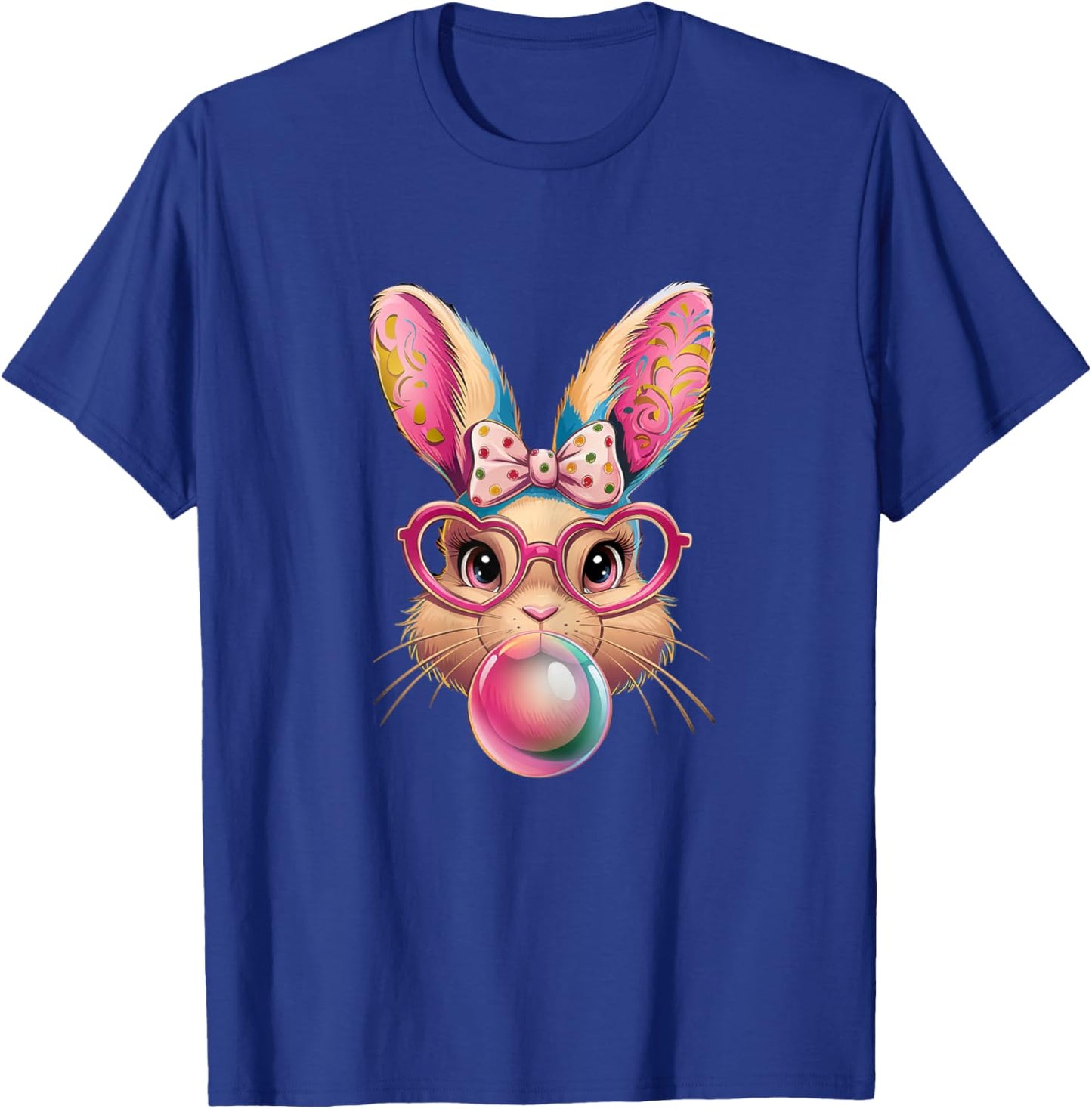 Quirky Bubble Gum Easter Bunny Fun Fashion Kids T-Shirt - T-Shirt | Royal