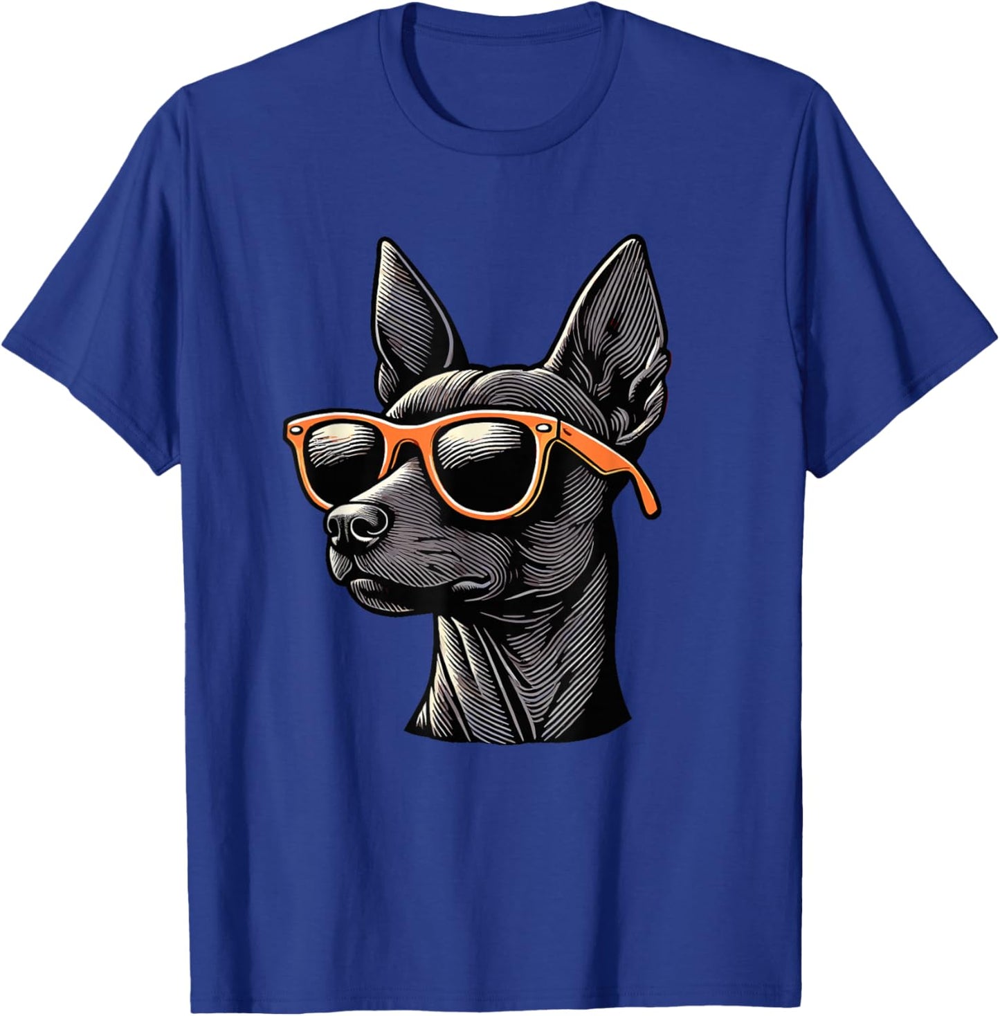 Retro Sunglasses Xoloitzcuintle Mexican Hairless Dog Xolo T-Shirt - T-Shirt | Royal