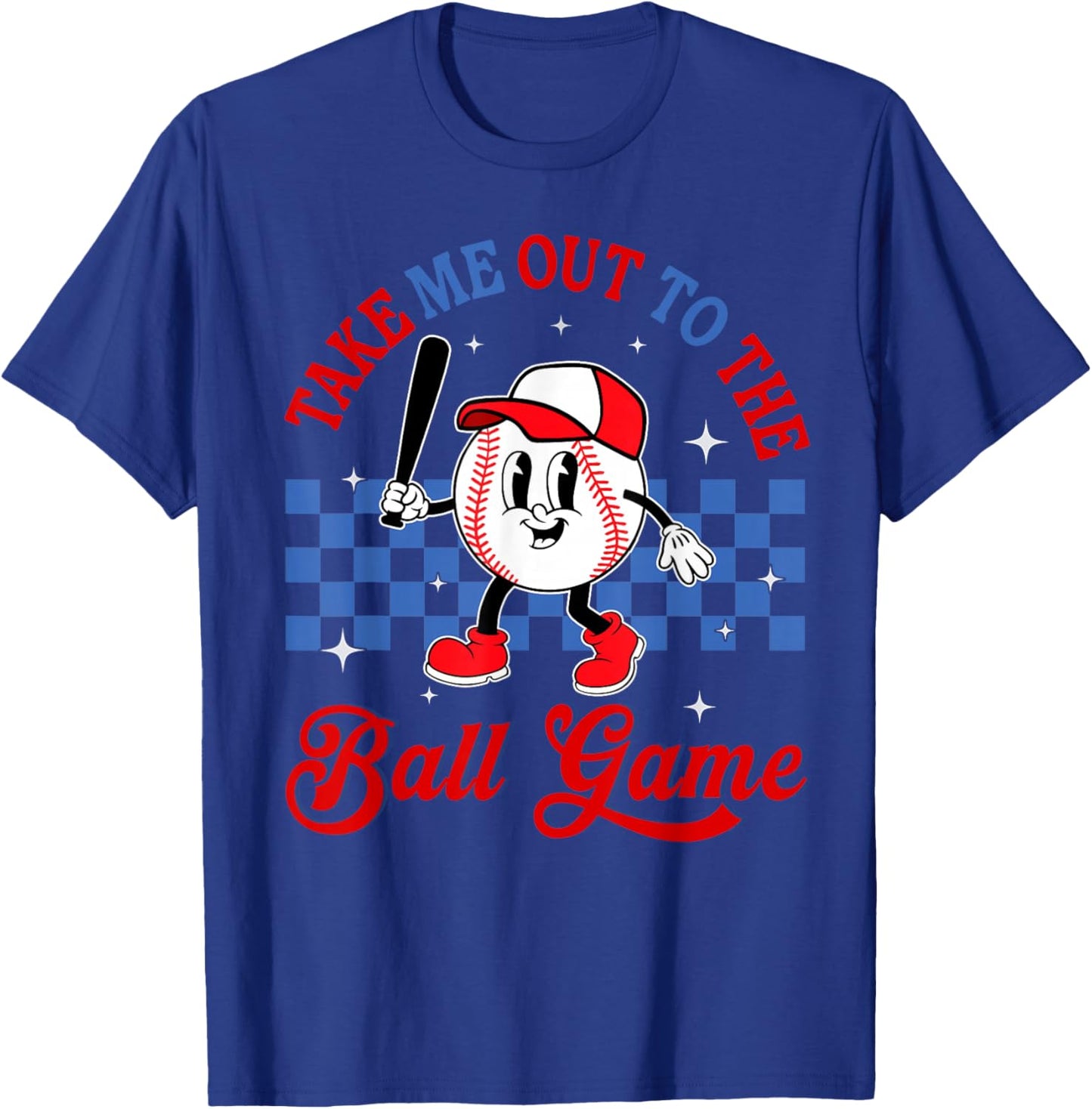 Vintage Take Me Out to The Baseball Ball Game Softball T-Shirt - T-Shirt | Royal