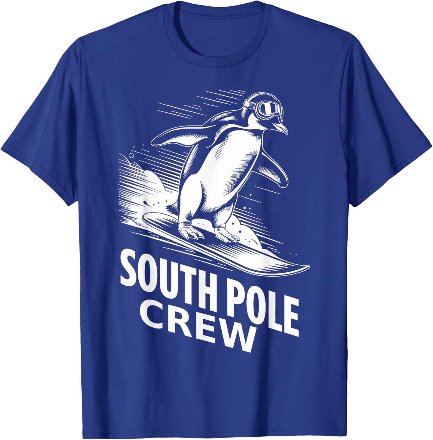 Funny Snowboarding Penguin Southpole Crew Winter Sports T-Shirt - T-Shirt | Royal
