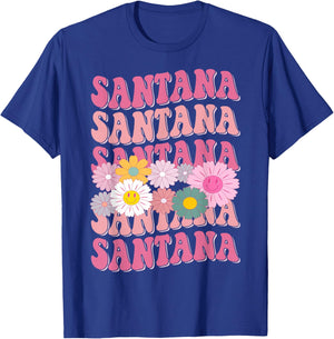 Girl Retro Santana First Name Personalized Groovy 80's T-Shirt - T-Shirt | Royal