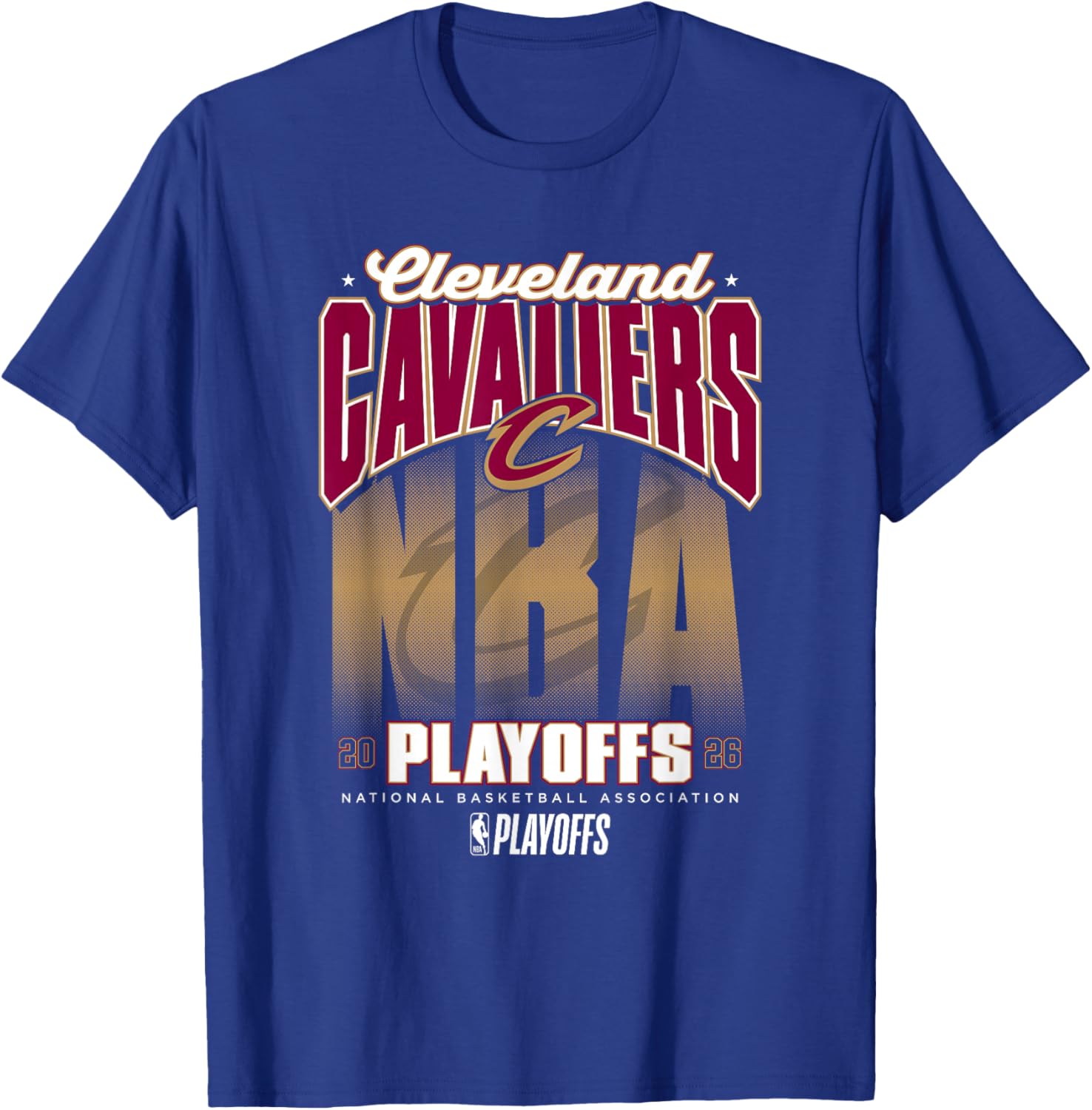 NBA Official 2026 Playoffs Cleveland Cavaliers Fade T-Shirt - T-Shirt | Royal
