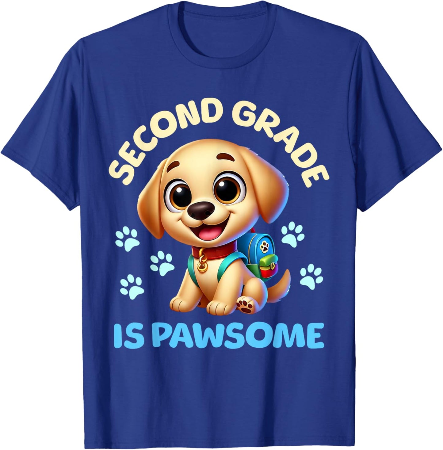 First Day Of School Puppy Dog Second Grade T-Shirt - T-Shirt | Royal