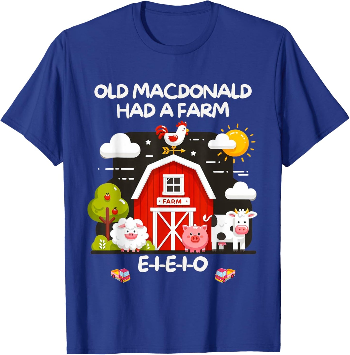 Old MacDonald Had a Farm E-I-E-I-O Boy Toddler Kids Birthday T-Shirt - T-Shirt | Royal