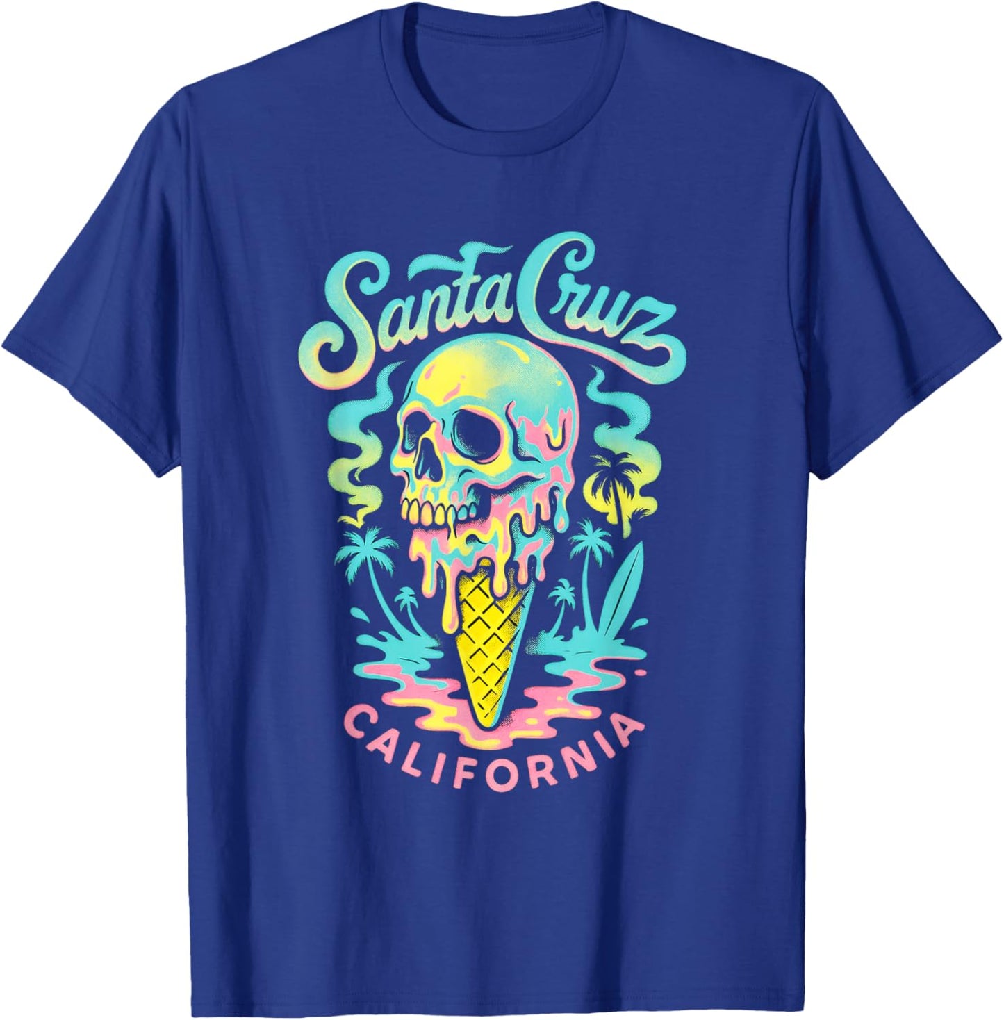 Santa Cruz California Surfing Skating Skater Surfer T-Shirt - T-Shirt | Royal