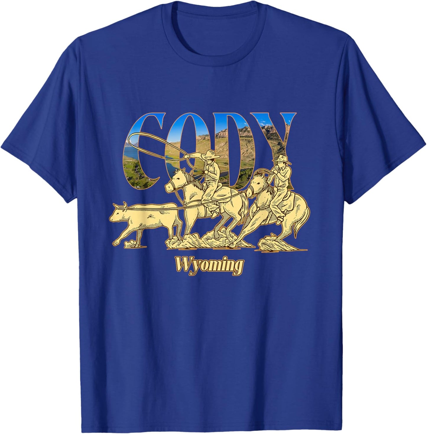 Cody Wyoming Landscape Cody Cowboy Wyoming Souvenir T-Shirt - T-Shirt | Royal