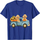 Cute Autumn Goldendoodle Dogs Pumpkin Truck Fall Sunflowers T-Shirt - T-Shirt | Royal