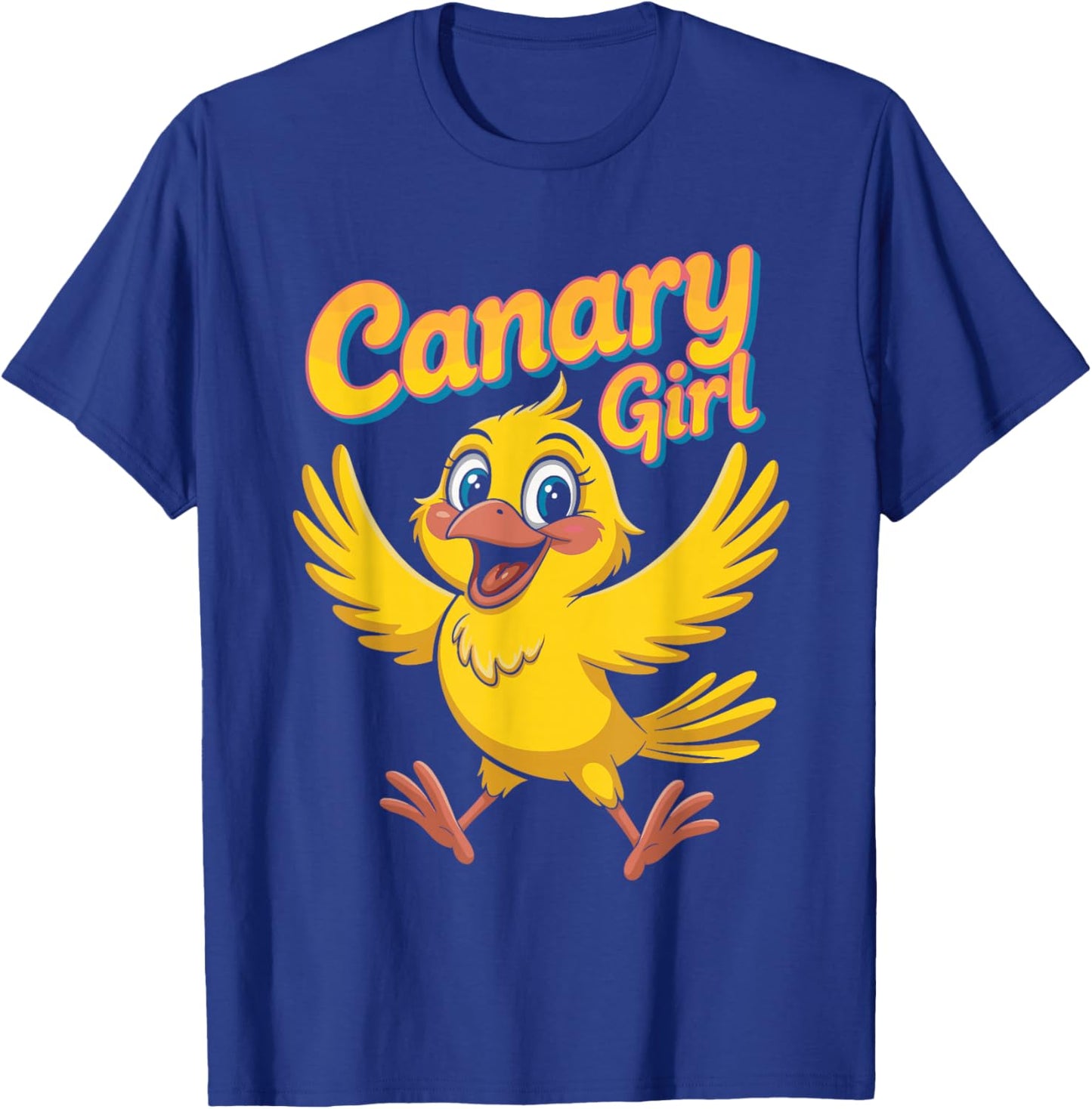 Canary Girl Cartoon Yellow Bird Themed Retro Style T-Shirt - T-Shirt | Royal