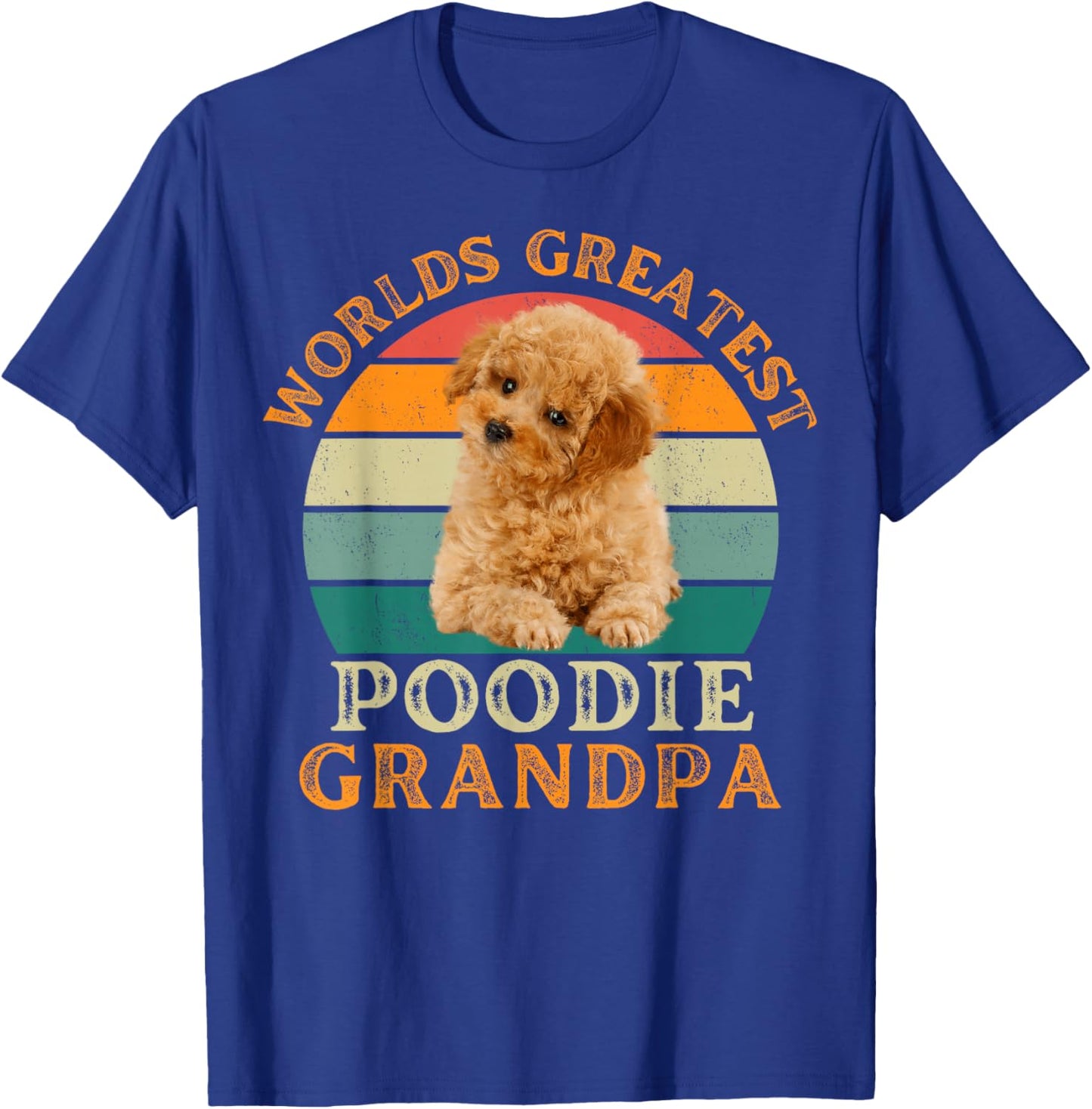 Worlds Greatest Miniature Poodle Grandpa Funny Dog Owner T-Shirt - T-Shirt | Royal