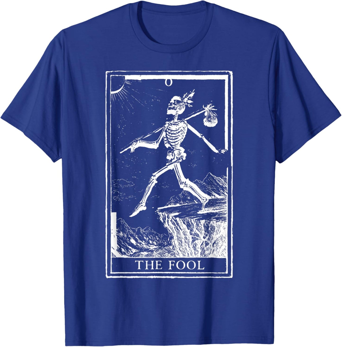Dark Academia Tarot Card The Fool Skeleton Dog Goth Occult T-Shirt - T-Shirt | Royal
