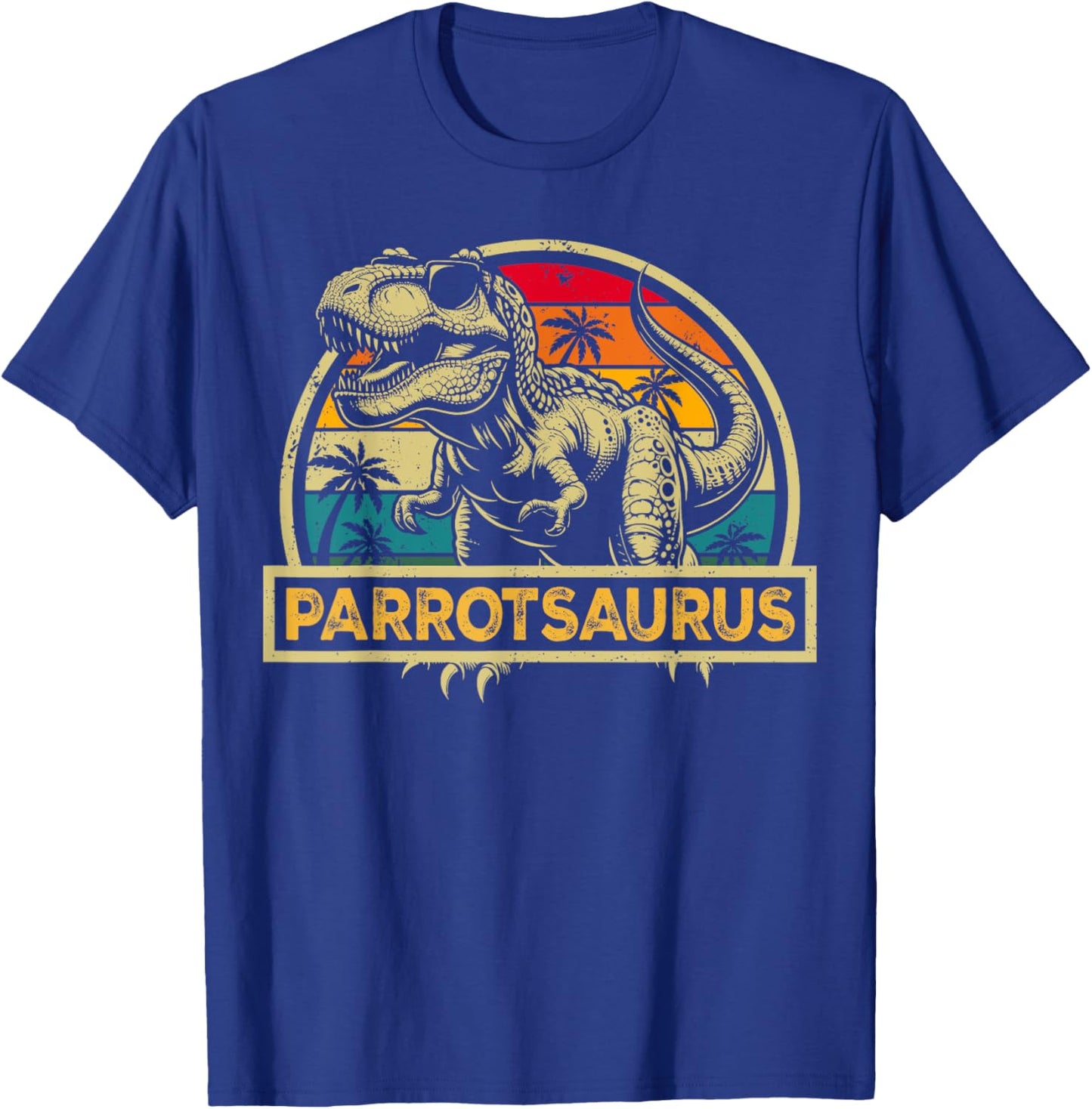 Parrotsaurus T Rex Dinosaur Parrot Saurus Family Matching T-Shirt - T-Shirt | Royal
