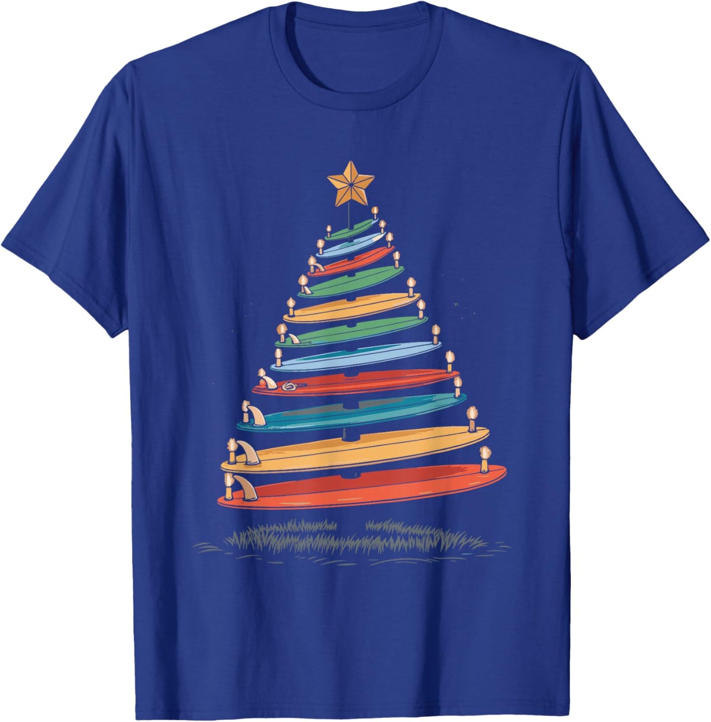 Christmas Tree Surfboard T-Shirt - T-Shirt | Royal