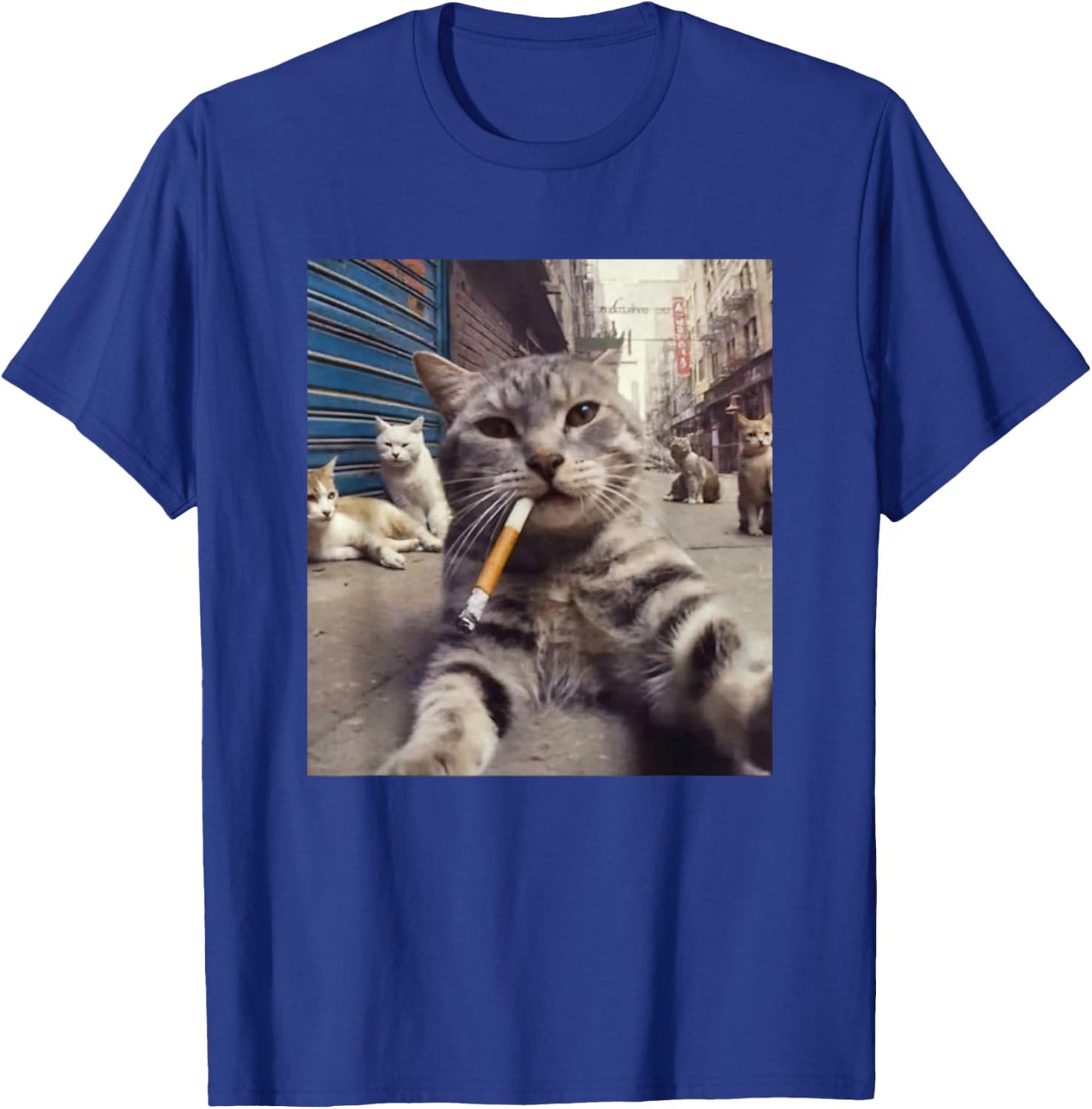 Street Gangster Cats Meme Cat Lovers Funny Memes Brainrot T-Shirt - T-Shirt | Royal