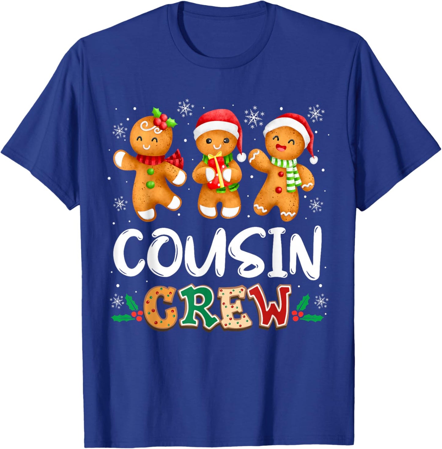 Cousin Crew Christmas Pajama Shirt Gingerbread Man T-Shirt - T-Shirt | Royal
