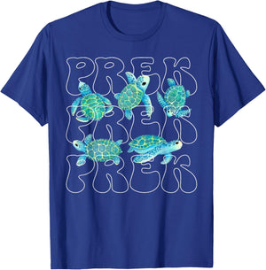 Pre K Teacher Sea Turtle Ocean Animal Lover Teach Beach Vibe T-Shirt - T-Shirt | Royal