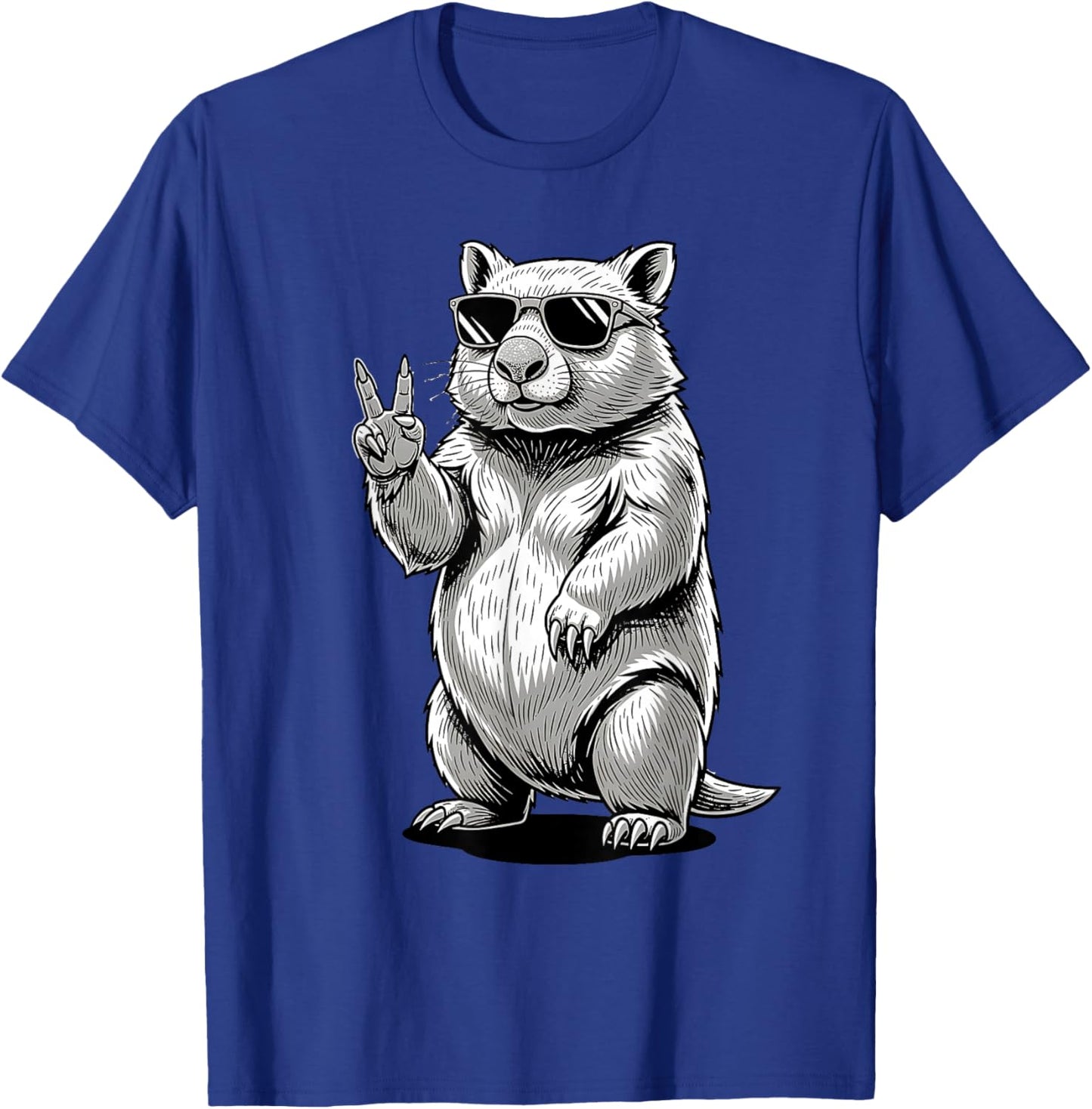 Wombat Australie Rétro Rock Musique Cadeau Drôle Mignon Wombat T-Shirt - T-Shirt | Royal