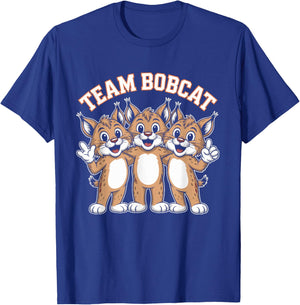 Bobcat Team Funny Cartoon Forest Wild Cat Themed Birthday T-Shirt - T-Shirt | Royal