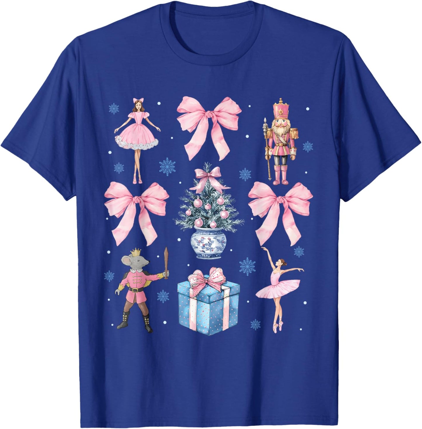 Pink Coquette Bow Christmas Nutcracker Ballet Xmas Holiday T-Shirt - T-Shirt | Royal