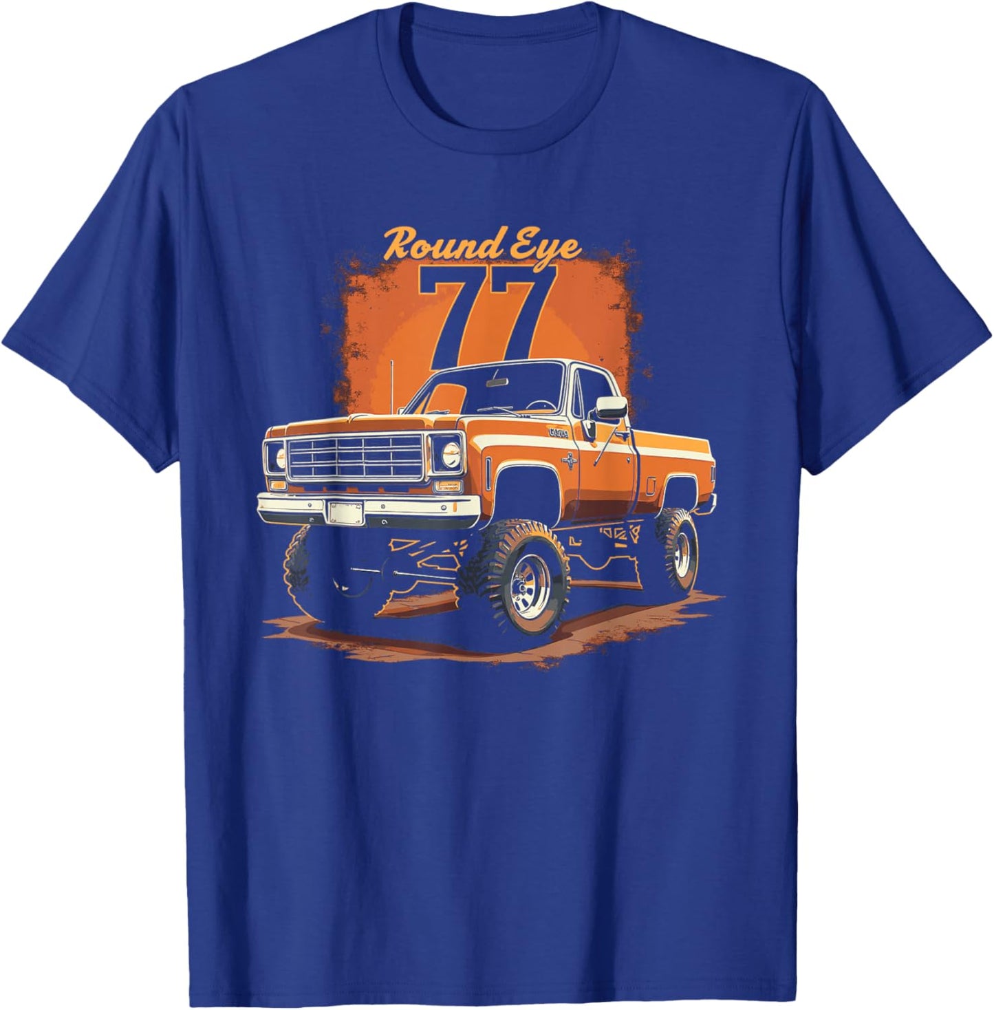 1977 Squarebody Truck Round Eyes K10 Square body 4x4 Truck T-Shirt - T-Shirt | Royal