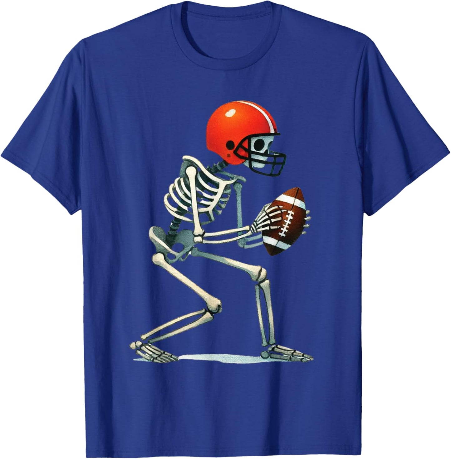Skeleton Football Halloween Costume Funny Men Boys Kids T-Shirt - T-Shirt | Royal