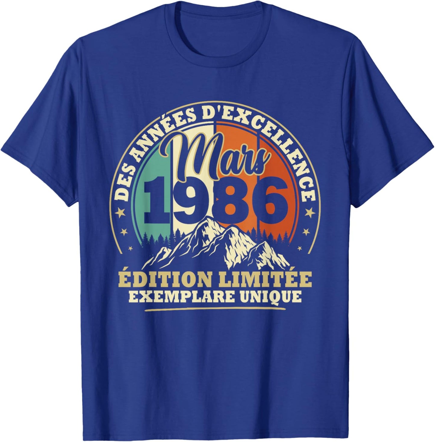 Vintage Mars 1986 Cadeau Anniversaire 40 Ans Hommes Femmes T-Shirt - T-Shirt | Royal