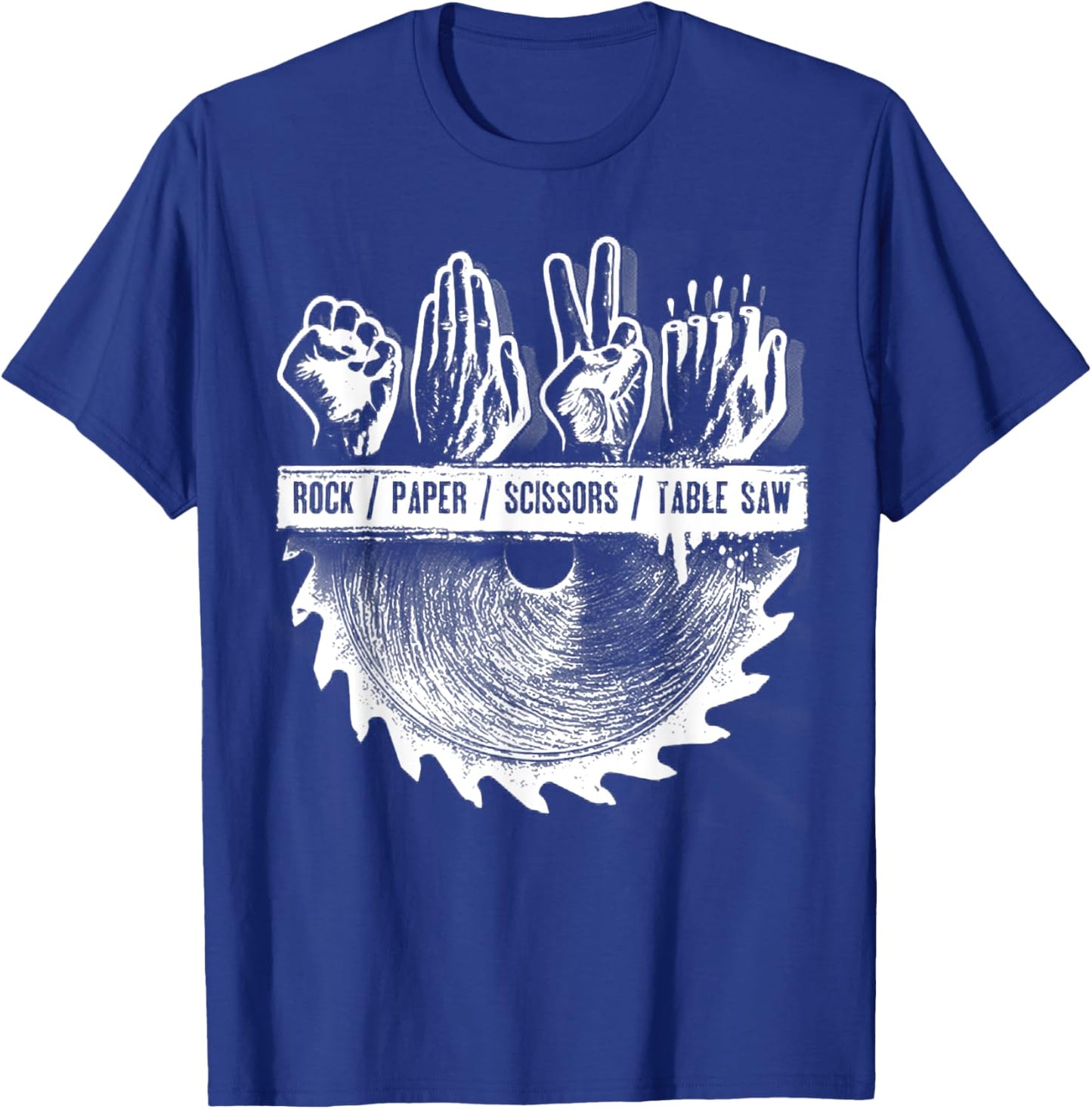 Rock Paper Scissors Table Saw T-Shirt - T-Shirt | Royal