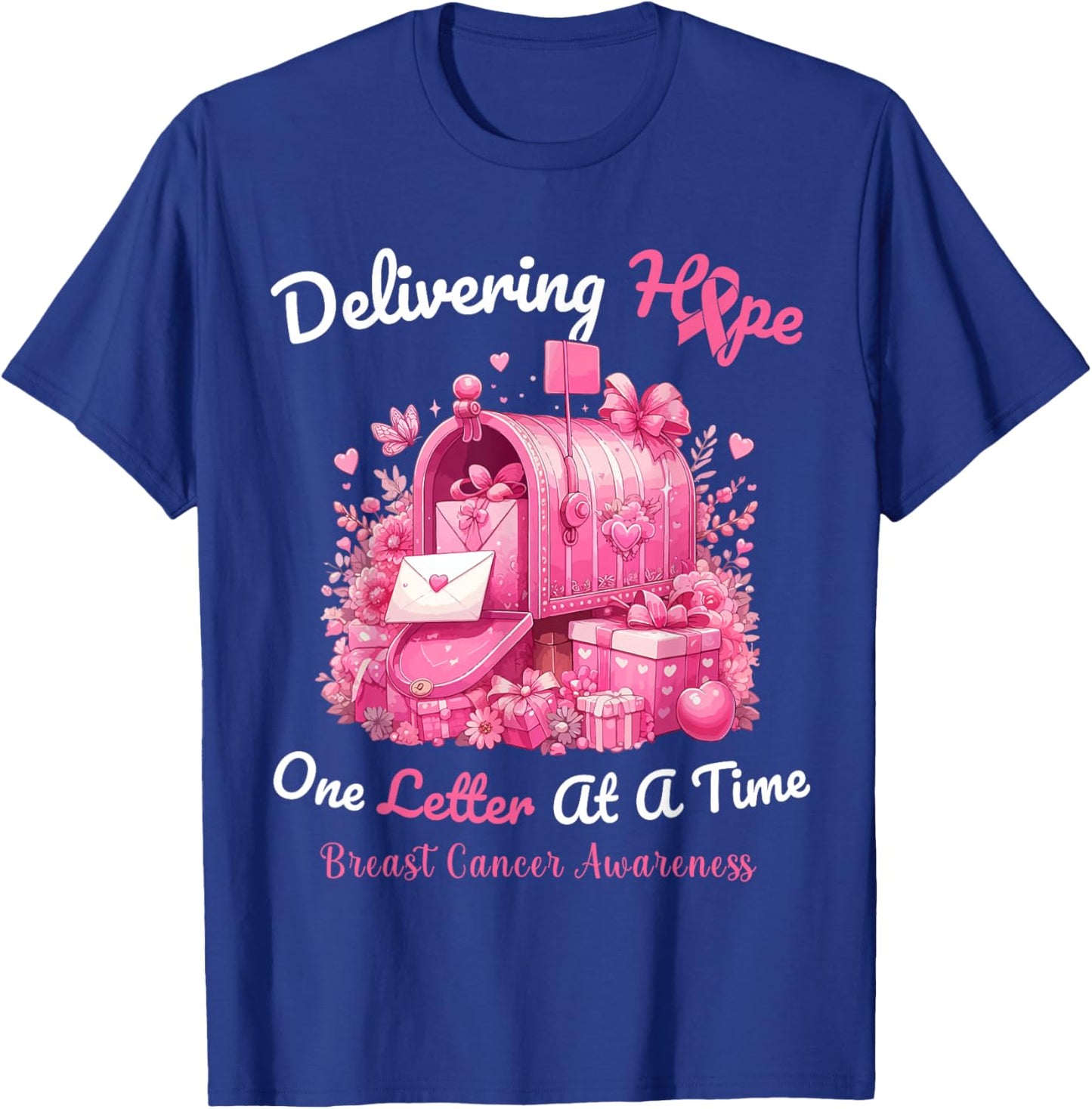 Postal Clerk Breast Cancer Awareness October We Wear Pink T-Shirt - T-Shirt | Royal
