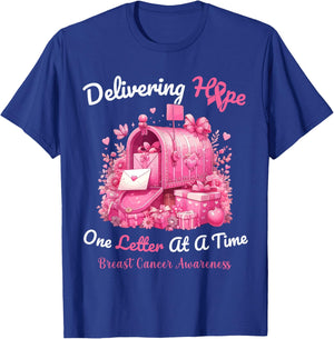 Postal Clerk Breast Cancer Awareness October We Wear Pink T-Shirt - T-Shirt | Royal