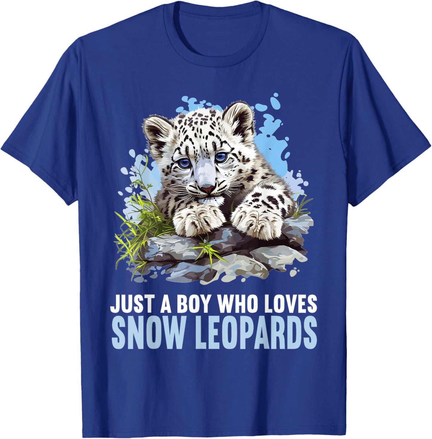 Just a Boy who loves Snow Leopards Lovers Snow Leopard T-Shirt - T-Shirt | Royal