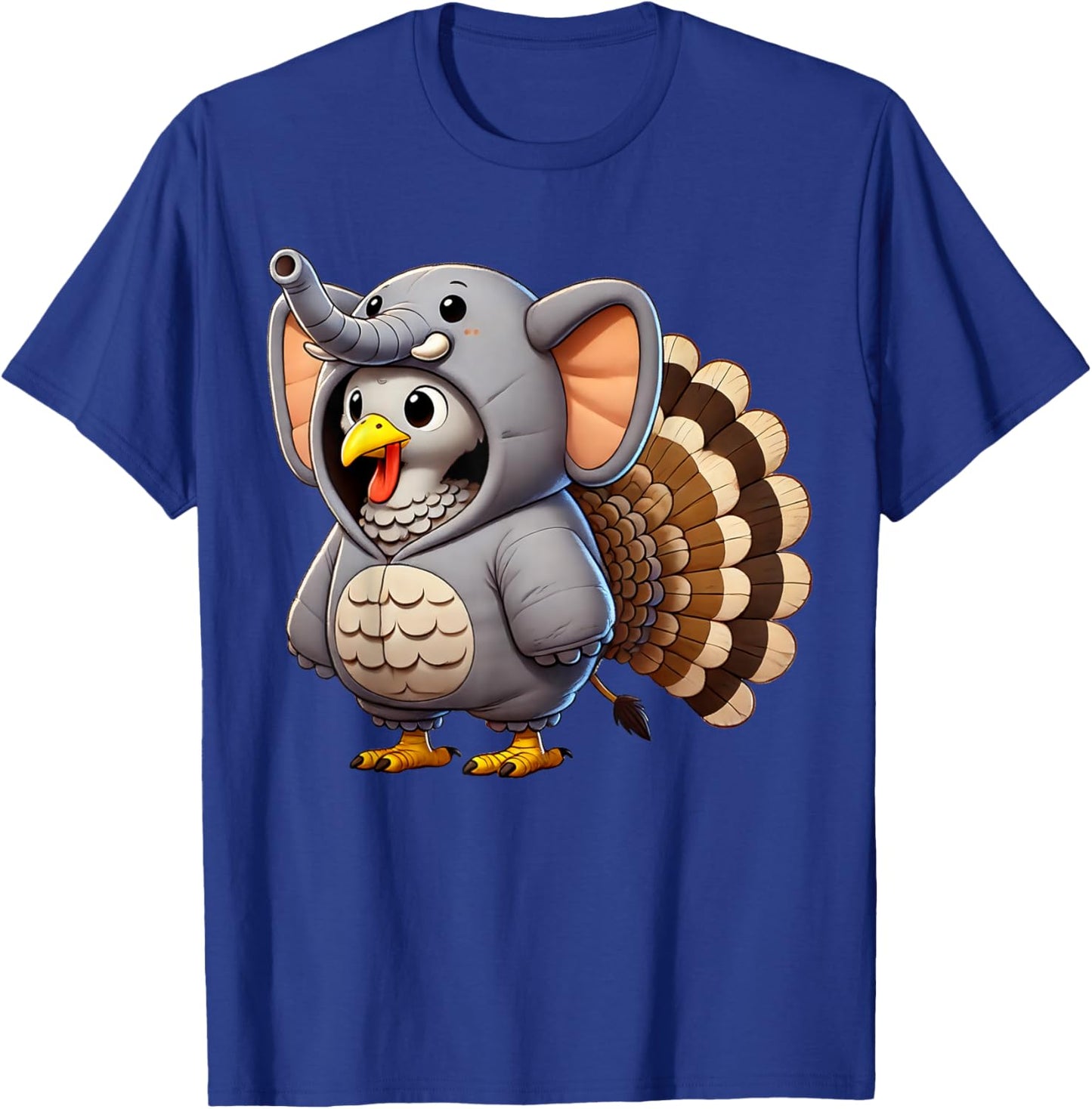 Turkey Elephant Costumed Turkey Day Funny Thanksgiving 2025 T-Shirt - T-Shirt | Royal