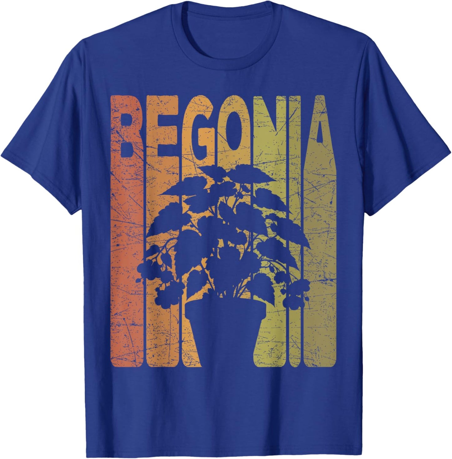 Begonia Vintage Botanist Retro Begonia Flower Gardening T-Shirt - T-Shirt | Royal