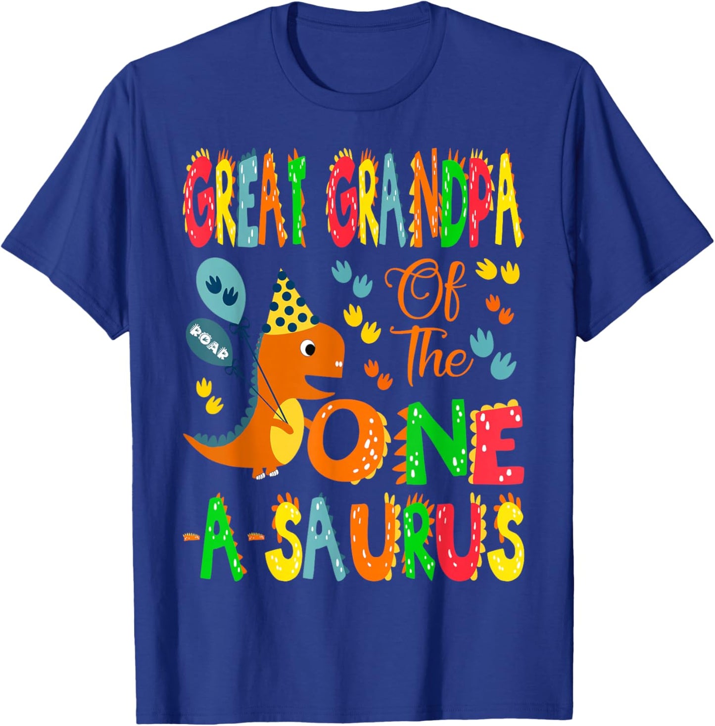 Great Grandpa of The One-A-Saurus 1st Birthday Boy Dinosaur T-Shirt - T-Shirt | Royal