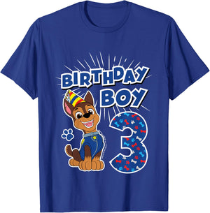Kinder Offizielles Paw Patrol Merchandise Chase Birthday Boy Age 3 T-Shirt - T-Shirt | Royal