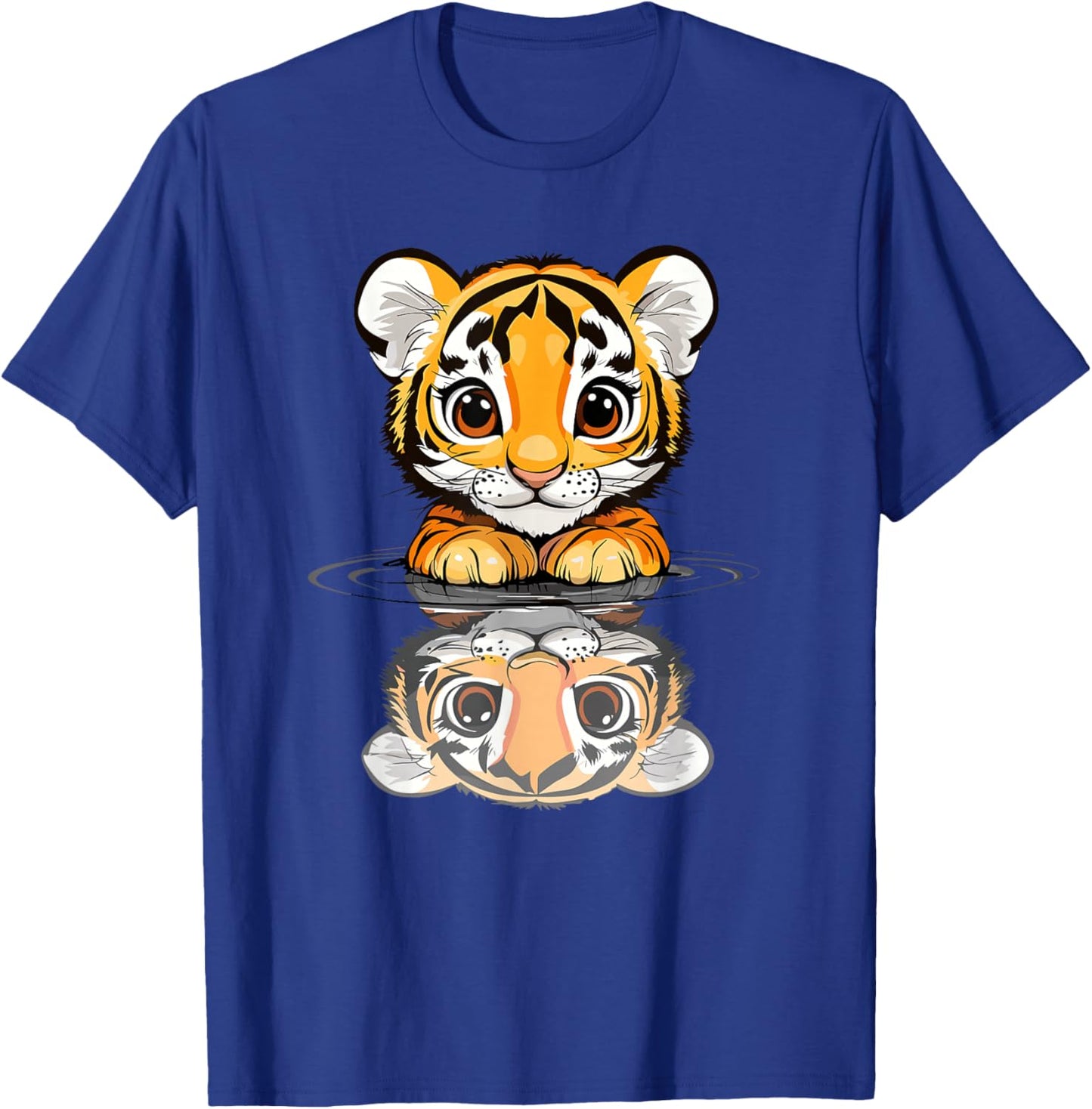 Cute Baby Tiger Reflection In Water T-Shirt - T-Shirt | Royal