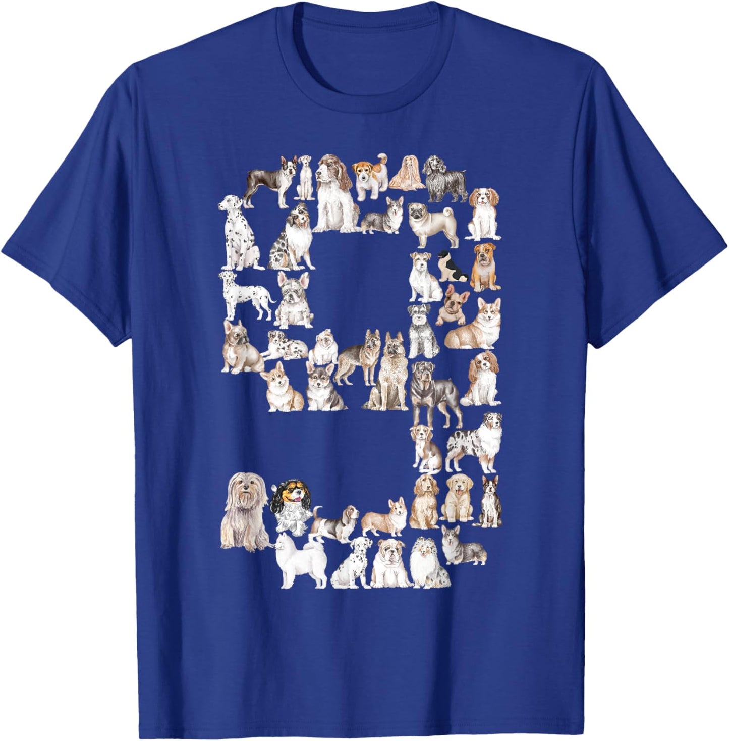 Fun 9th Birthday Boys Kids Girls Dog Lovers 9 Year Old T-Shirt - T-Shirt | Royal