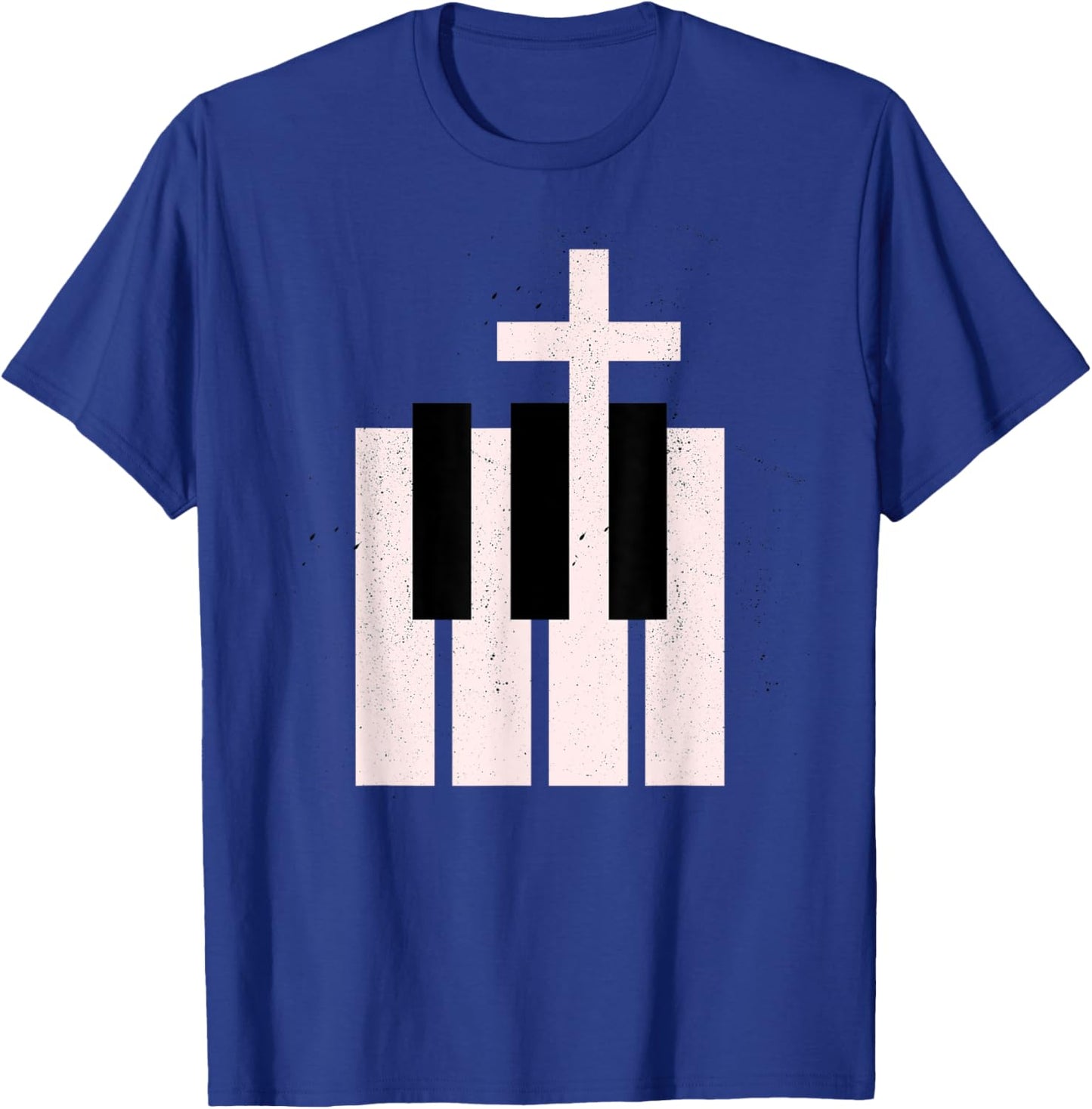 Worship Music Praise Band Christian Cross Piano T-Shirt - T-Shirt | Royal