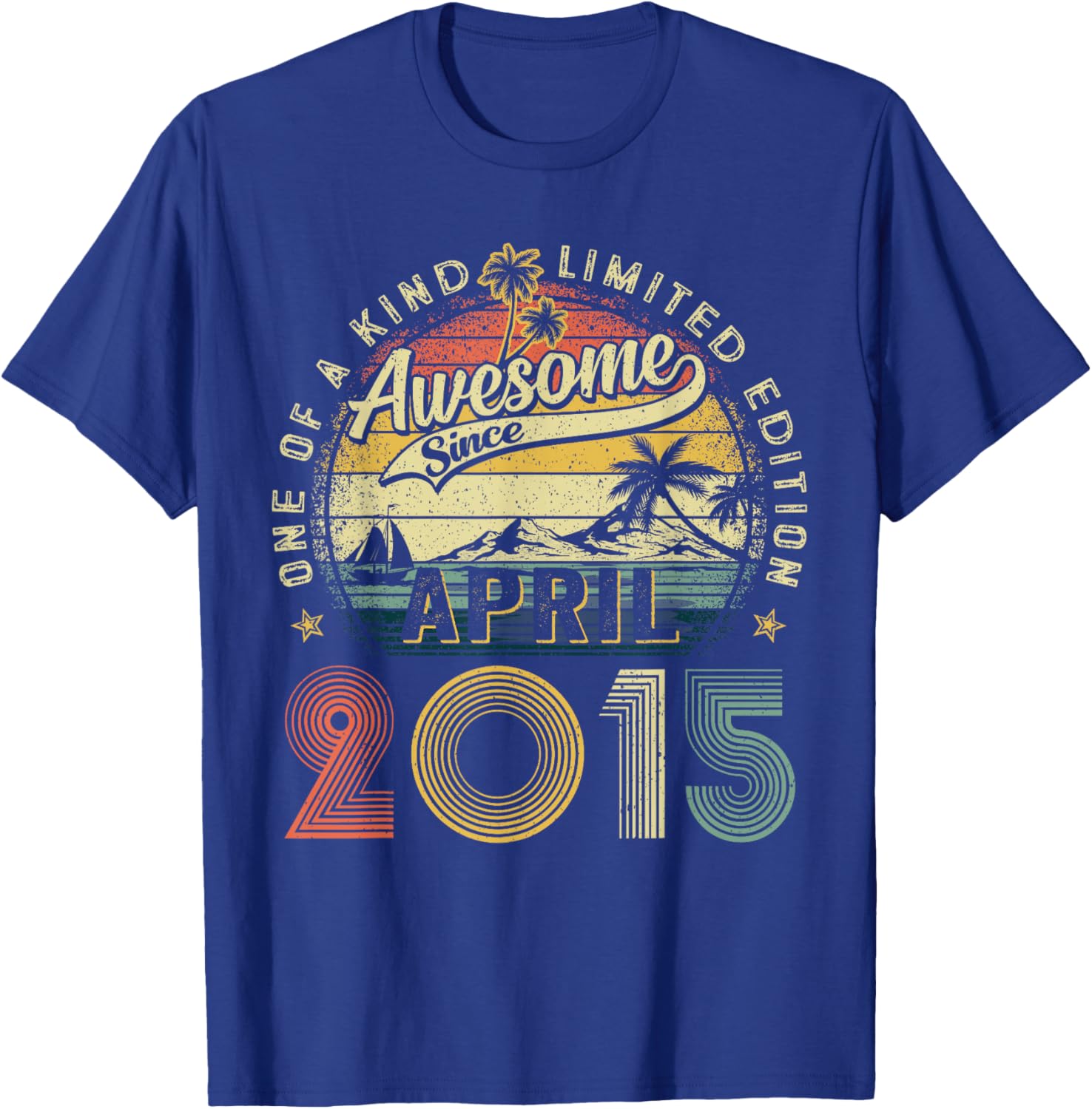 Awesome since April 2015 10th Birthday Boys Girl 10 Year Old T-Shirt - T-Shirt | Royal