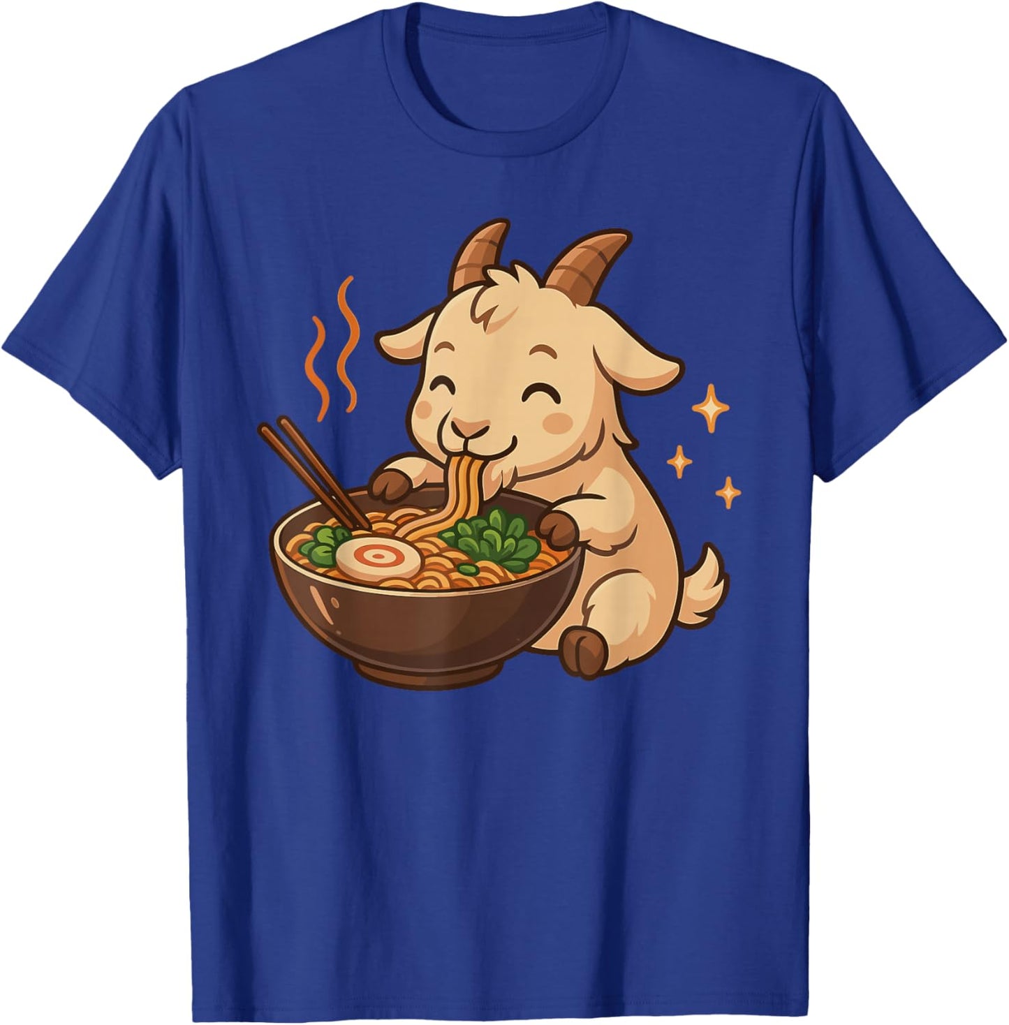 Goat with Noodles Ramen Kawaii Goat T-Shirt - T-Shirt | Royal