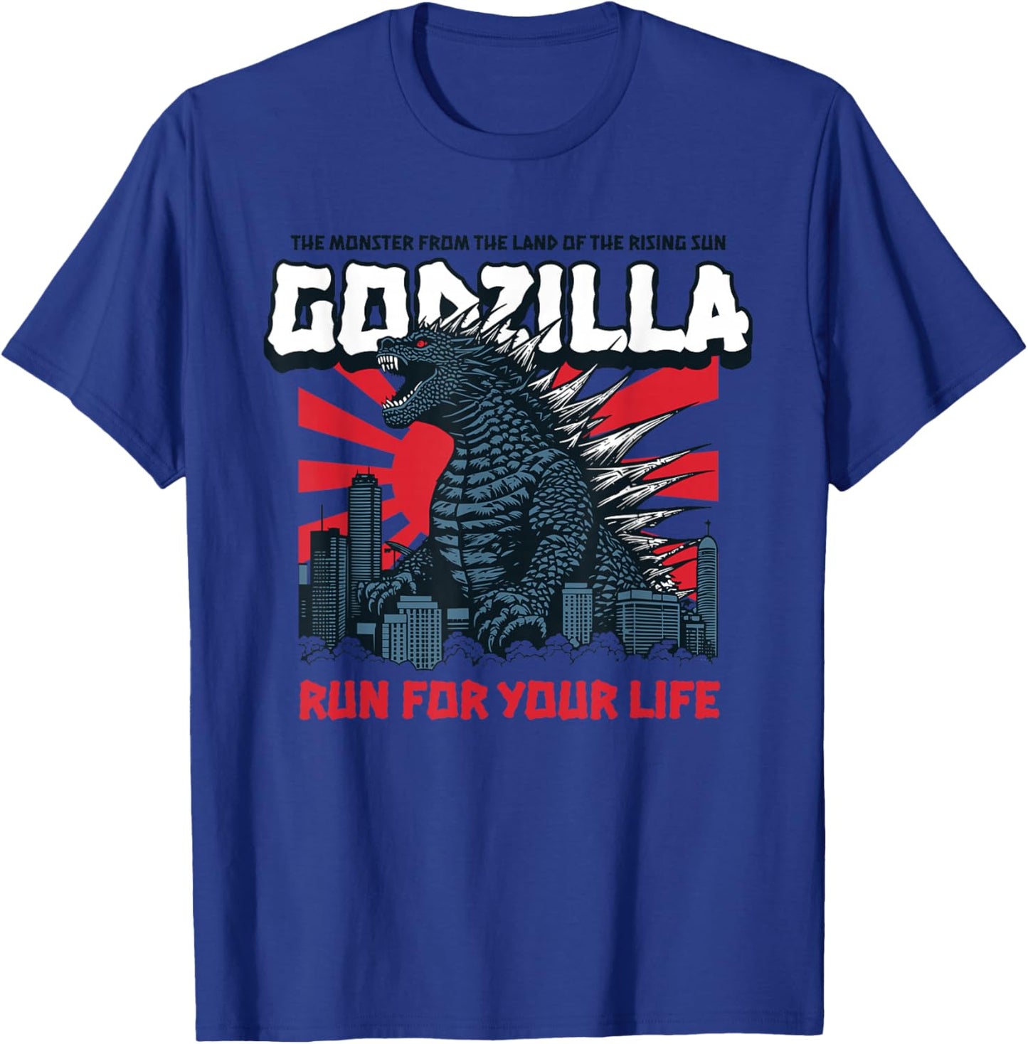Monster Godzilla Run for Your Life T-Shirt - T-Shirt | Royal
