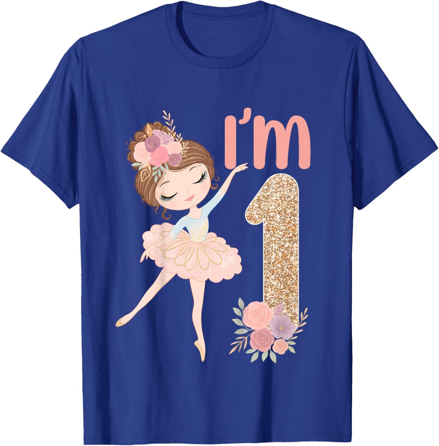 1st Birthday Ballerina Party Ballet Dancer Outfit Girls T-Shirt - T-Shirt | Royal