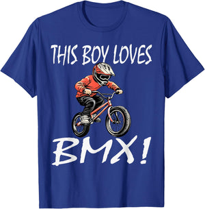 This boy Loves BMX, Kids BMX T-Shirt - T-Shirt | Royal