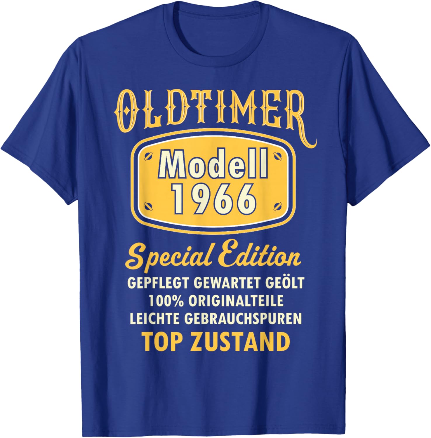 1966 Birthday Man 60th Decoration Funny 60s 60th Birthday T-Shirt - T-Shirt | Royal