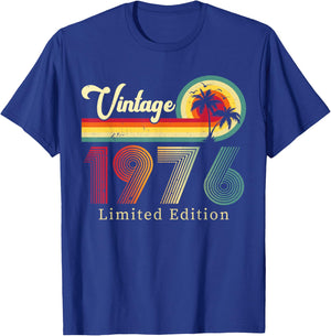 50th Birthday Vintage 76 Retro 50 Years Old T-Shirt - T-Shirt | Royal